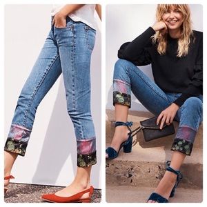 NWT Anthropologie Pilcro Slim Boyfriend Satin Ankle Jeans